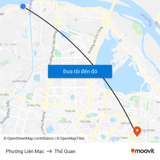 Phường Liên Mạc to Thổ Quan map