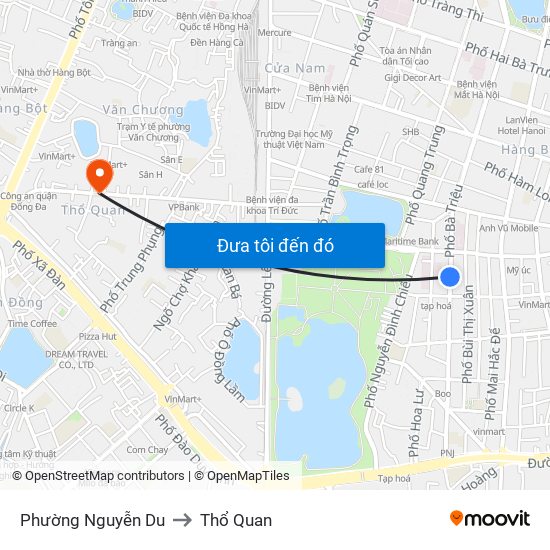 Phường Nguyễn Du to Thổ Quan map