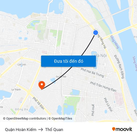 Quận Hoàn Kiếm to Thổ Quan map