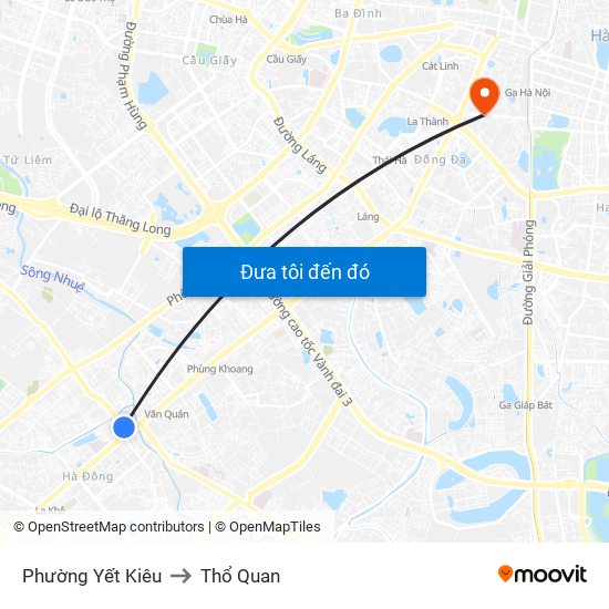 Phường Yết Kiêu to Thổ Quan map