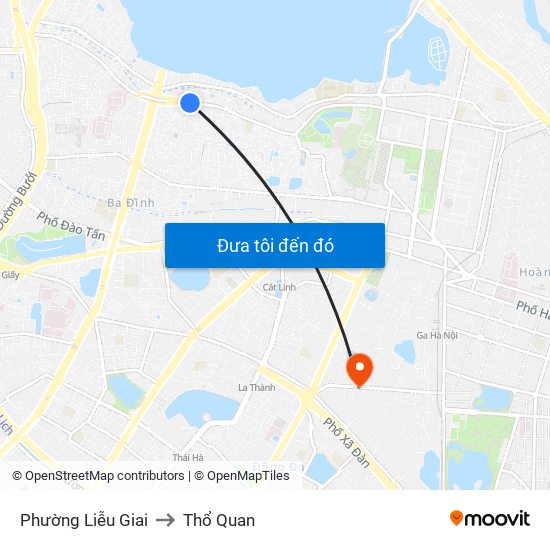 Phường Liễu Giai to Thổ Quan map