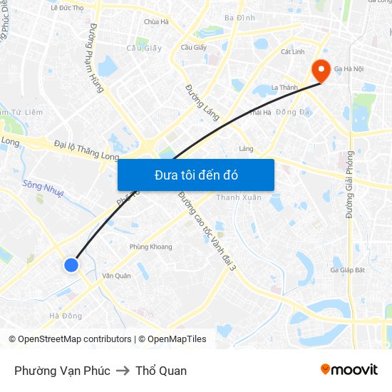 Phường Vạn Phúc to Thổ Quan map