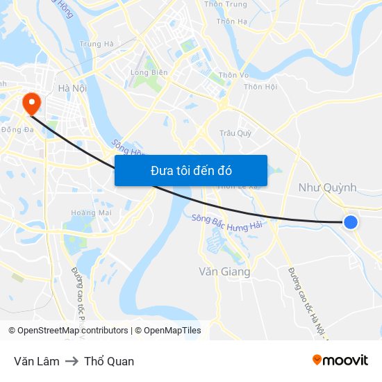 Văn Lâm to Thổ Quan map