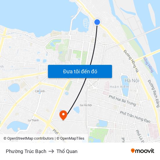 Phường Trúc Bạch to Thổ Quan map