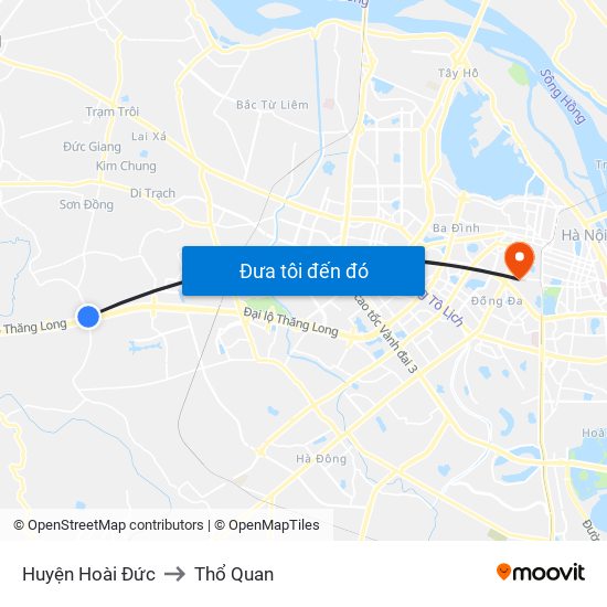 Huyện Hoài Đức to Thổ Quan map