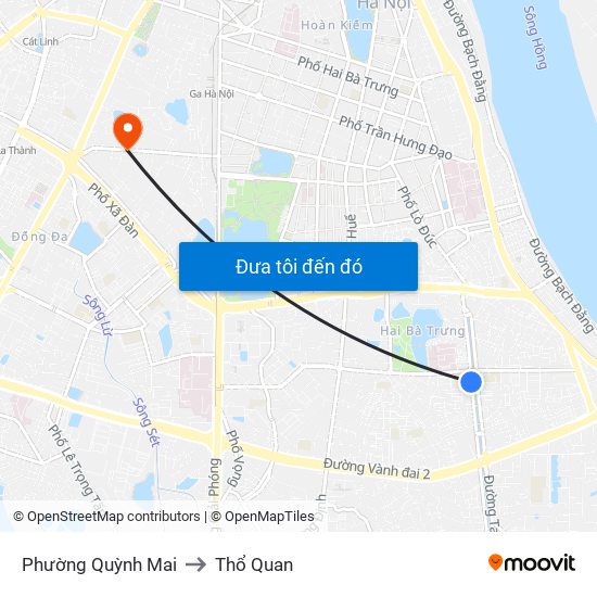 Phường Quỳnh Mai to Thổ Quan map