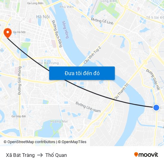 Xã Bát Tràng to Thổ Quan map