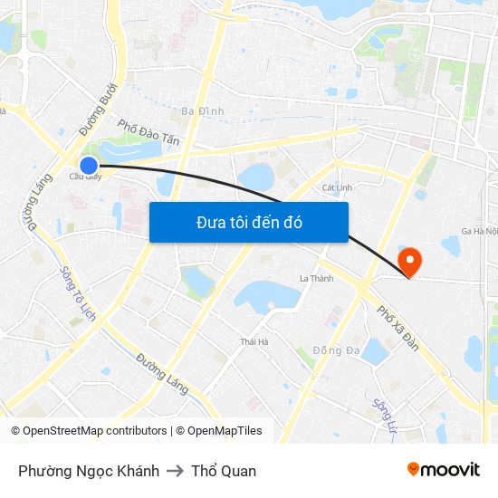 Phường Ngọc Khánh to Thổ Quan map