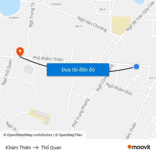 Khâm Thiên to Thổ Quan map