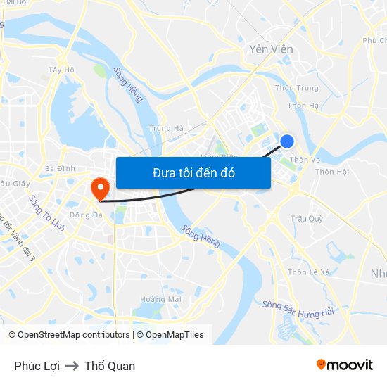 Phúc Lợi to Thổ Quan map