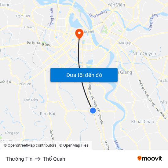 Thường Tín to Thổ Quan map