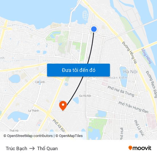 Trúc Bạch to Thổ Quan map
