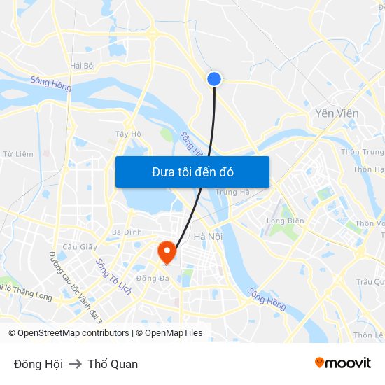 Đông Hội to Thổ Quan map