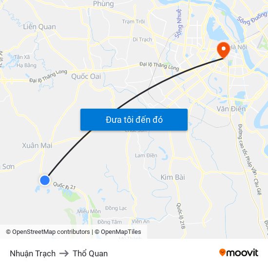 Nhuận Trạch to Thổ Quan map