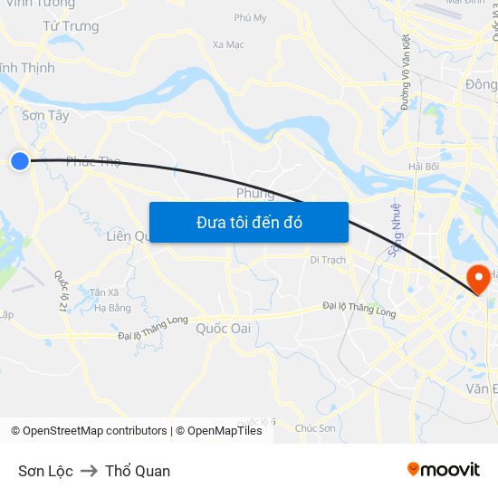 Sơn Lộc to Thổ Quan map