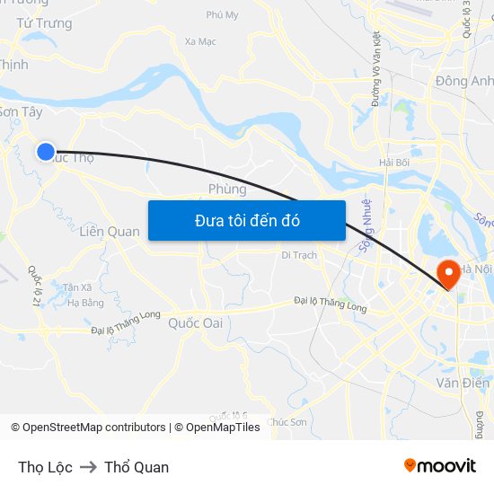 Thọ Lộc to Thổ Quan map