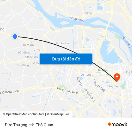 Đức Thượng to Thổ Quan map