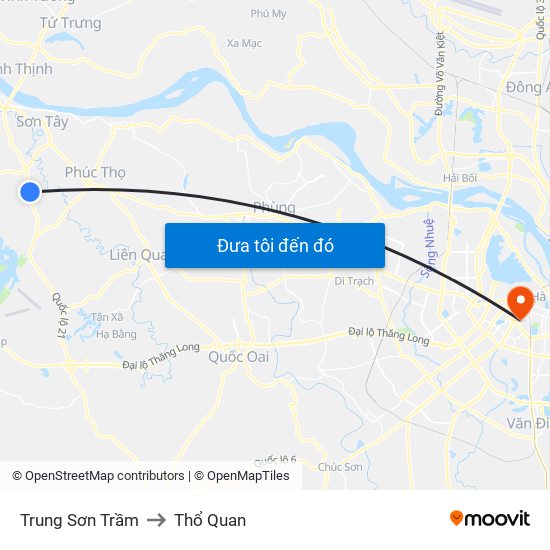 Trung Sơn Trầm to Thổ Quan map
