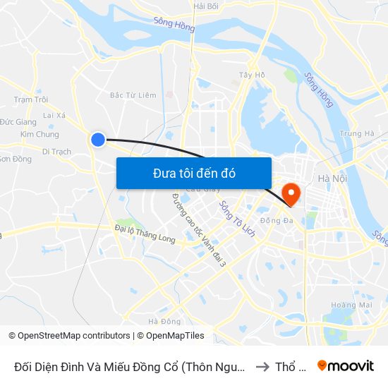 Đối Diện Đình Và Miếu Đồng Cổ (Thôn Nguyên Xá) - Đường 32 to Thổ Quan map