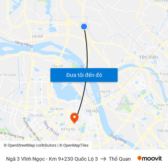 Ngã 3 Vĩnh Ngọc - Km 9+230 Quốc Lộ 3 to Thổ Quan map