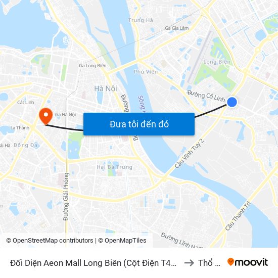 Đối Diện Aeon Mall Long Biên (Cột Điện T4a/2a-B Đường Cổ Linh) to Thổ Quan map