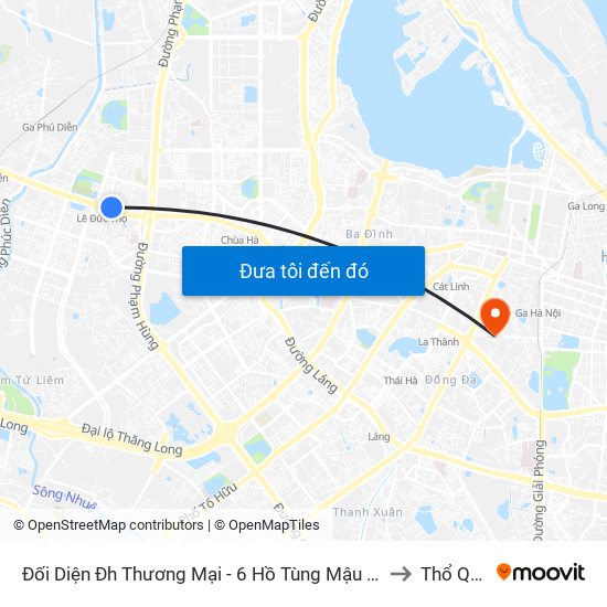 Đối Diện Đh Thương Mại - 6 Hồ Tùng Mậu (Cột Sau) to Thổ Quan map