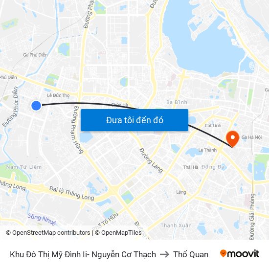 Khu Đô Thị Mỹ Đình Ii- Nguyễn Cơ Thạch to Thổ Quan map