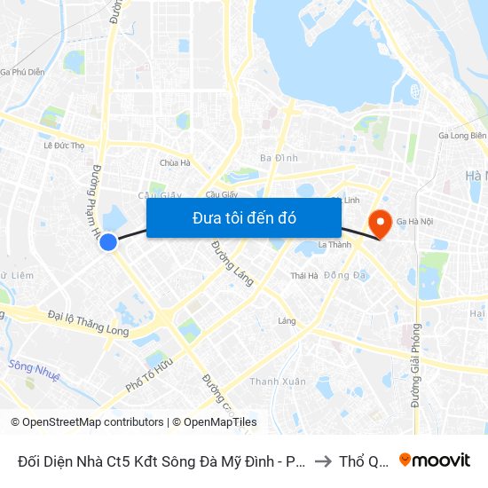 Đối Diện Nhà Ct5 Kđt Sông Đà Mỹ Đình - Phạm Hùng to Thổ Quan map