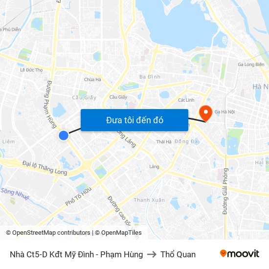 Nhà Ct5-D Kđt Mỹ Đình - Phạm Hùng to Thổ Quan map