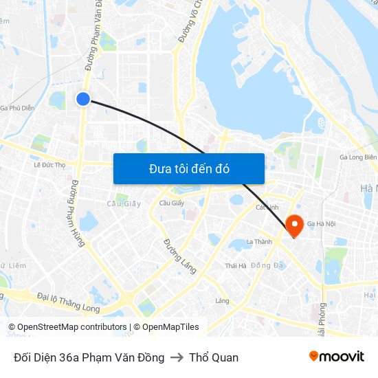 Đối Diện 36a Phạm Văn Đồng to Thổ Quan map