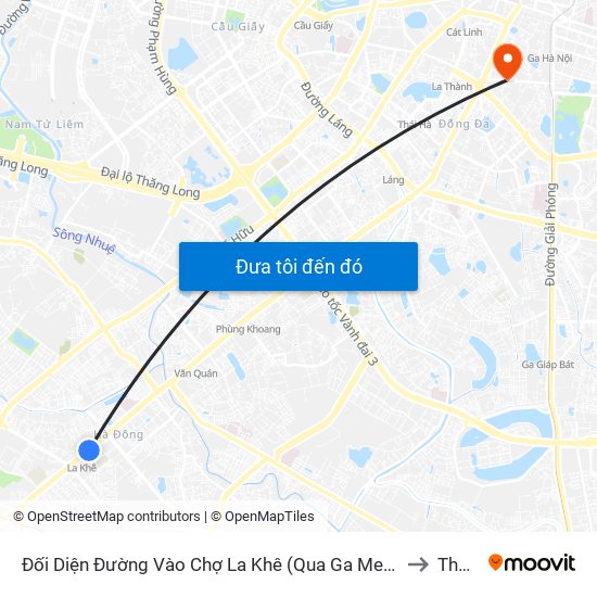 Đối Diện Đường Vào Chợ La Khê (Qua Ga Metro La Khê) - 405 Quang Trung (Hà Đông) to Thổ Quan map