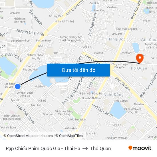 Rạp Chiếu Phim Quốc Gia - Thái Hà to Thổ Quan map