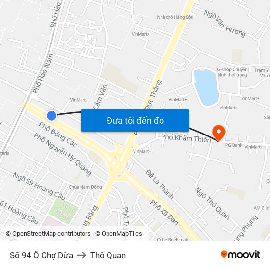 Số 94 Ô Chợ Dừa to Thổ Quan map