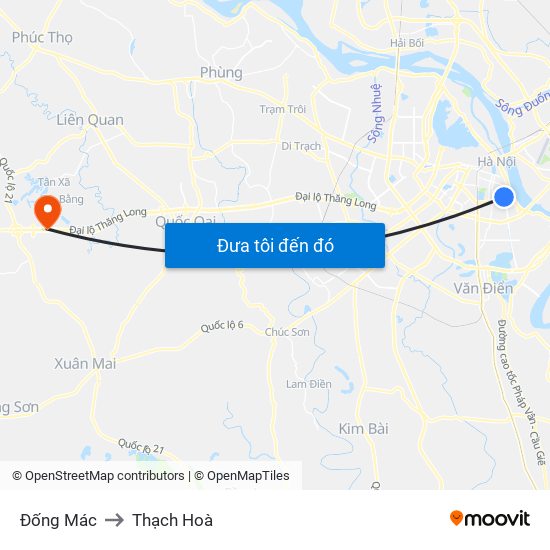 Đống Mác to Thạch Hoà map