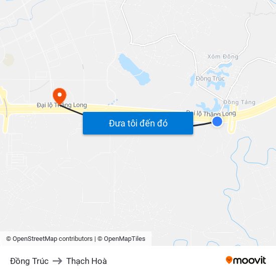 Đồng Trúc to Thạch Hoà map