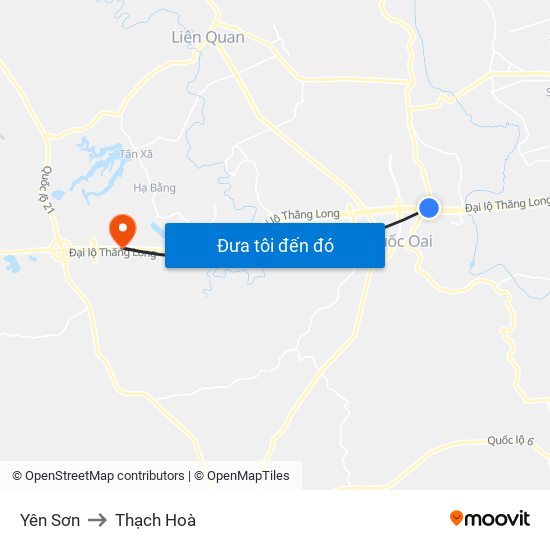 Yên Sơn to Thạch Hoà map