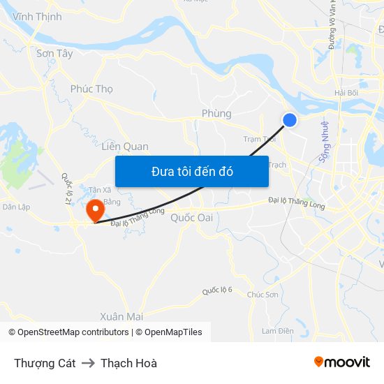 Thượng Cát to Thạch Hoà map