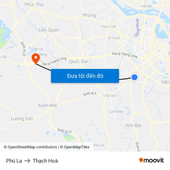 Phú La to Thạch Hoà map