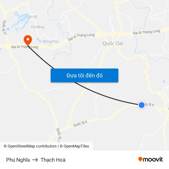 Phú Nghĩa to Thạch Hoà map