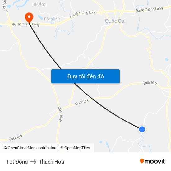 Tốt Động to Thạch Hoà map