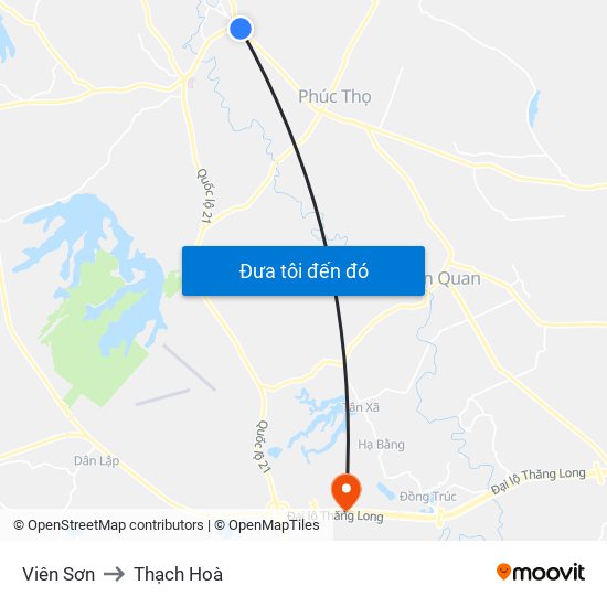 Viên Sơn to Thạch Hoà map