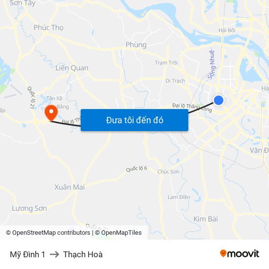 Mỹ Đình 1 to Thạch Hoà map