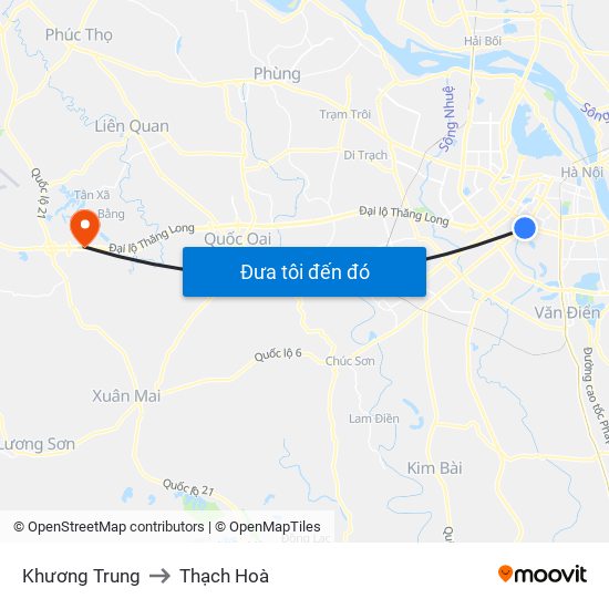 Khương Trung to Thạch Hoà map