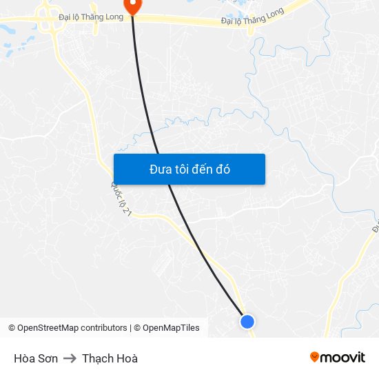 Hòa Sơn to Thạch Hoà map