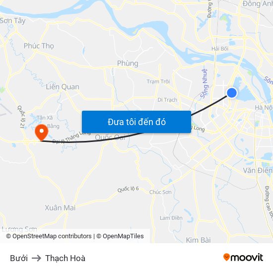 Bưởi to Thạch Hoà map