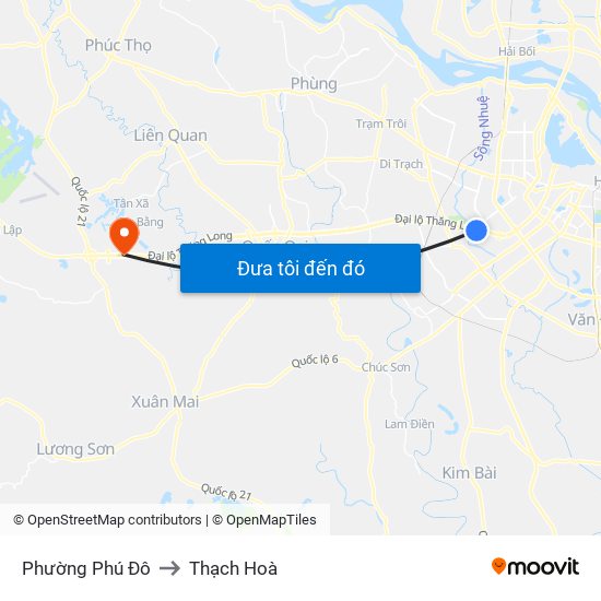 Phường Phú Đô to Thạch Hoà map