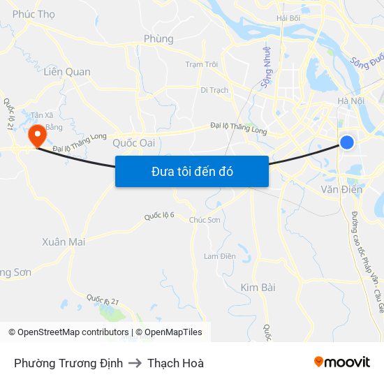 Phường Trương Định to Thạch Hoà map