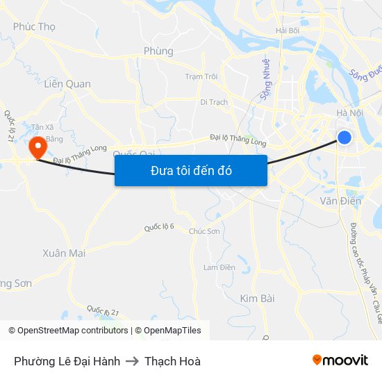 Phường Lê Đại Hành to Thạch Hoà map