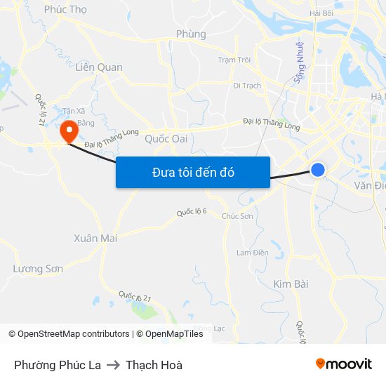 Phường Phúc La to Thạch Hoà map