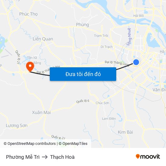 Phường Mễ Trì to Thạch Hoà map